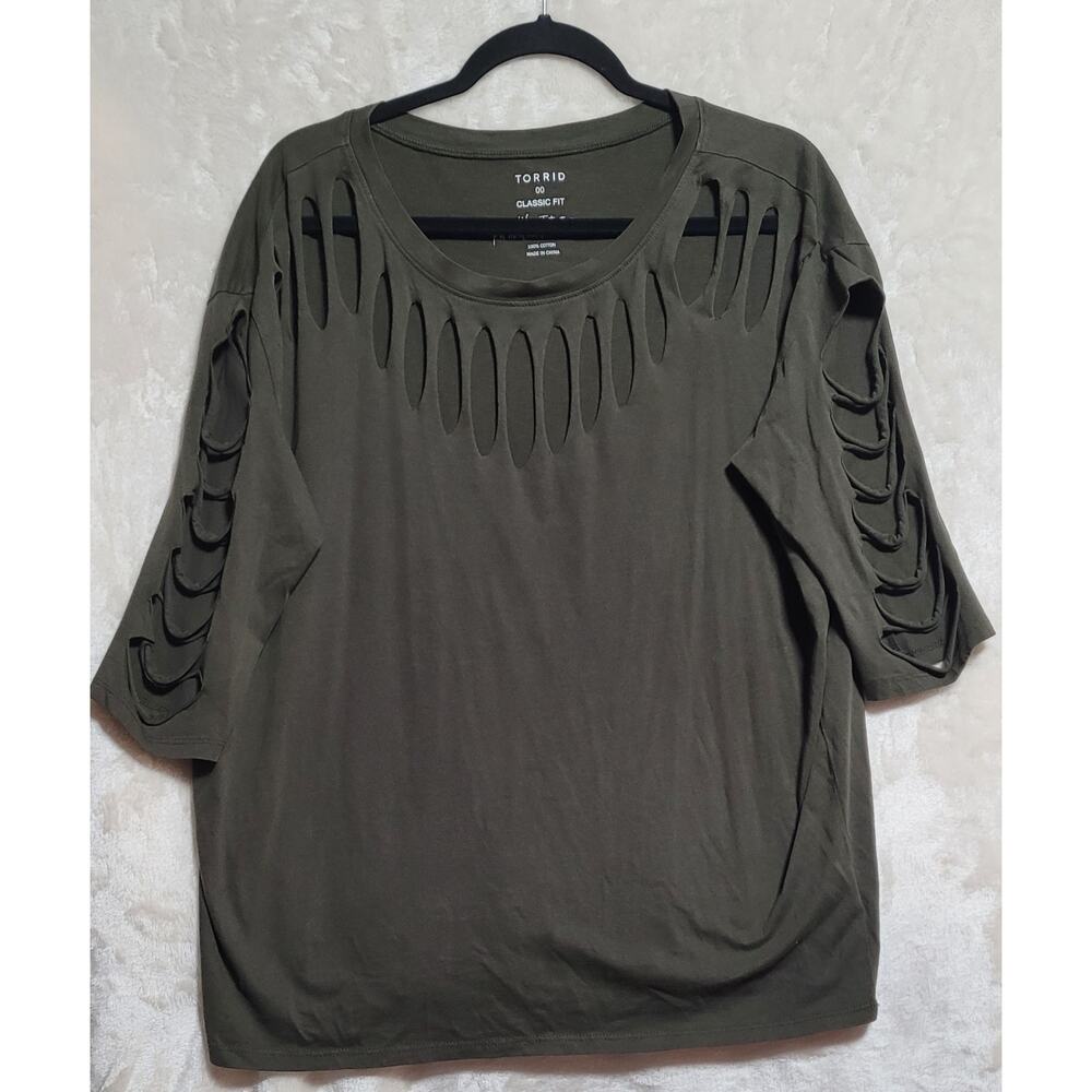 Women's Torrid Classic Fit Cutout Top Cotton Size 00 (Plus)
